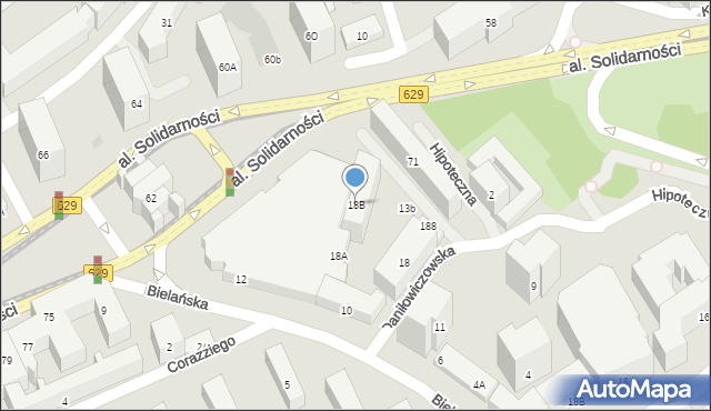 Warszawa, Daniłowiczowska, 18B, mapa Warszawy