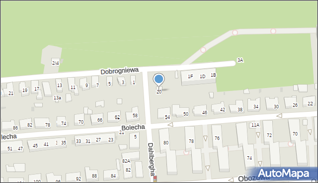 Warszawa, Dahlbergha Erika, 20, mapa Warszawy