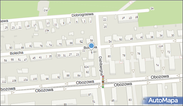 Warszawa, Dahlbergha Erika, 5, mapa Warszawy