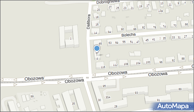 Warszawa, Dalibora, 6, mapa Warszawy