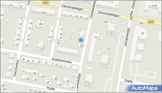 Warszawa, Daniłowskiego Gustawa, 17, mapa Warszawy