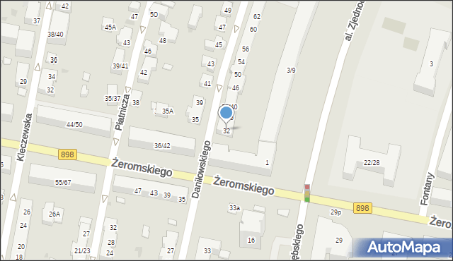Warszawa, Daniłowskiego Gustawa, 32, mapa Warszawy