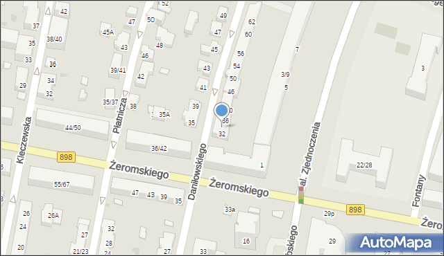 Warszawa, Daniłowskiego Gustawa, 34, mapa Warszawy