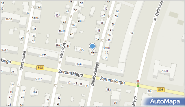 Warszawa, Daniłowskiego Gustawa, 35, mapa Warszawy