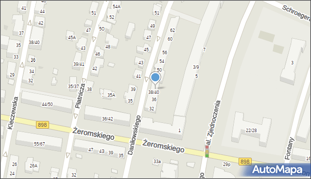 Warszawa, Daniłowskiego Gustawa, 42, mapa Warszawy