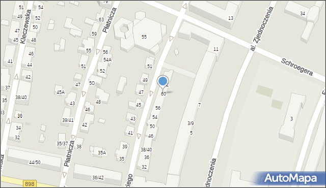 Warszawa, Daniłowskiego Gustawa, 60, mapa Warszawy