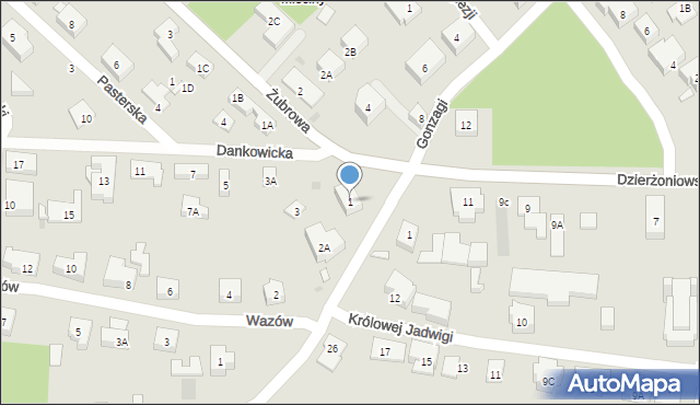 Warszawa, Dankowicka, 1, mapa Warszawy
