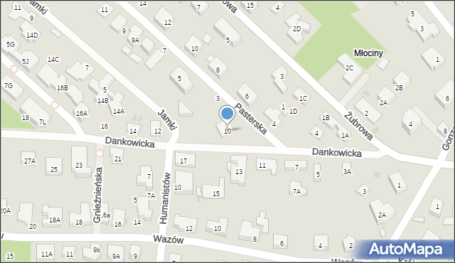 Warszawa, Dankowicka, 10, mapa Warszawy