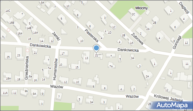 Warszawa, Dankowicka, 11, mapa Warszawy