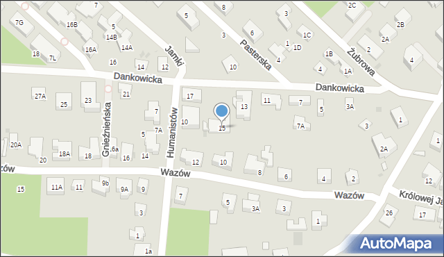 Warszawa, Dankowicka, 15, mapa Warszawy