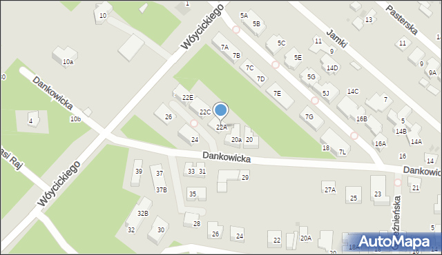 Warszawa, Dankowicka, 22A, mapa Warszawy