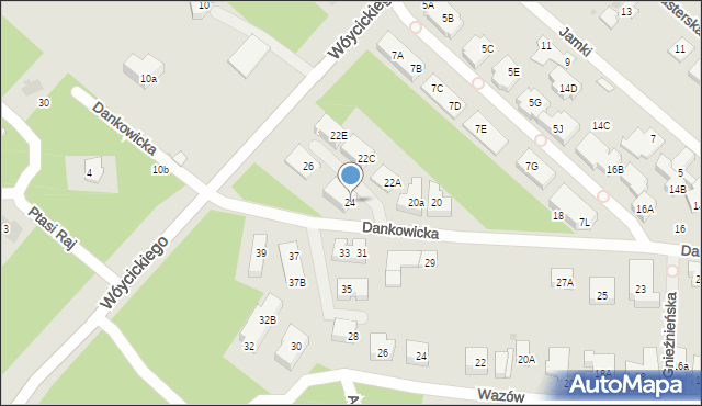 Warszawa, Dankowicka, 24, mapa Warszawy