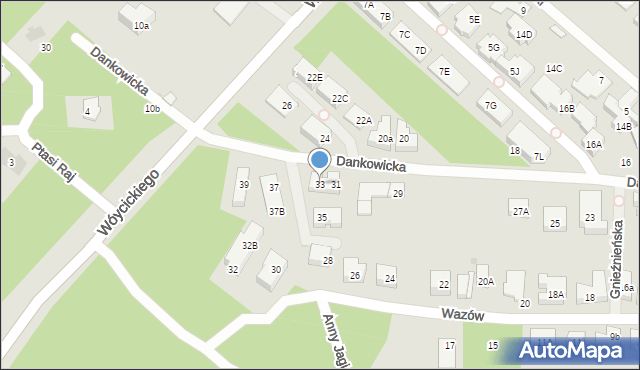 Warszawa, Dankowicka, 33, mapa Warszawy