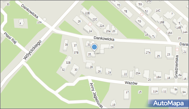 Warszawa, Dankowicka, 35A, mapa Warszawy