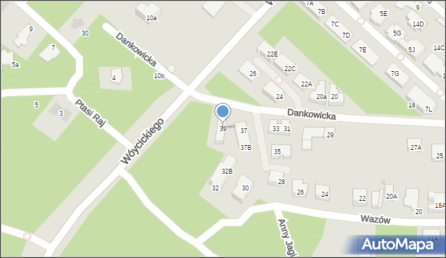 Warszawa, Dankowicka, 39, mapa Warszawy