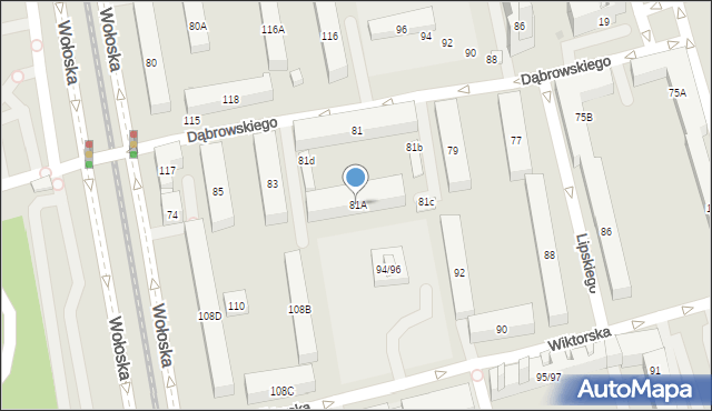 Warszawa, Dąbrowskiego Jarosława, gen., 81A, mapa Warszawy