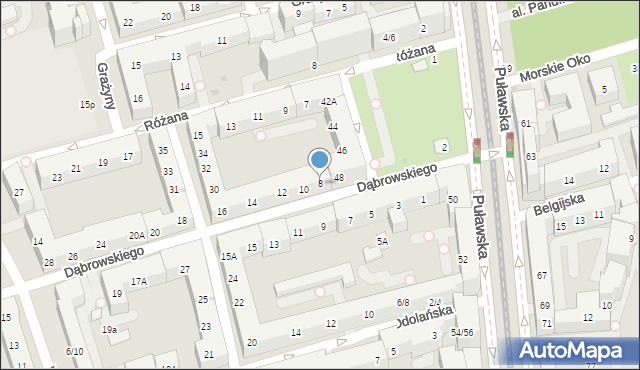 Warszawa, Dąbrowskiego Jarosława, gen., 8, mapa Warszawy