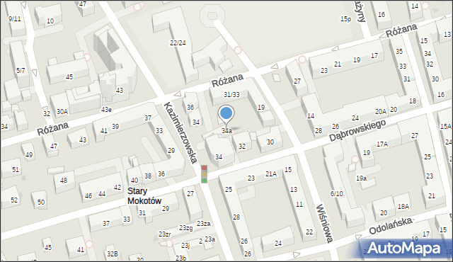 Warszawa, Dąbrowskiego Jarosława, gen., 34a, mapa Warszawy