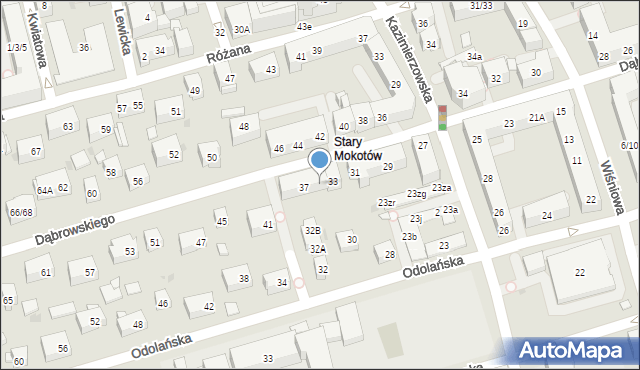 Warszawa, Dąbrowskiego Jarosława, gen., 35, mapa Warszawy