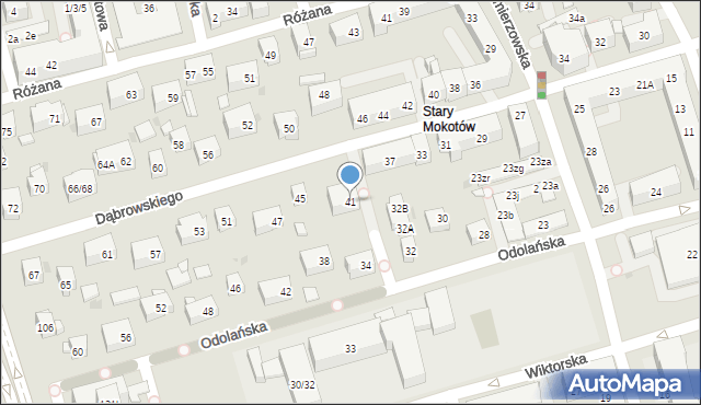 Warszawa, Dąbrowskiego Jarosława, gen., 41, mapa Warszawy