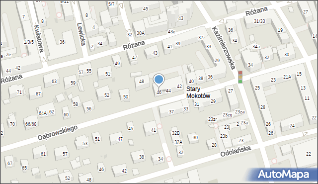 Warszawa, Dąbrowskiego Jarosława, gen., 46, mapa Warszawy