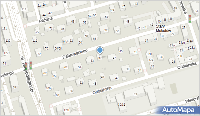 Warszawa, Dąbrowskiego Jarosława, gen., 51, mapa Warszawy