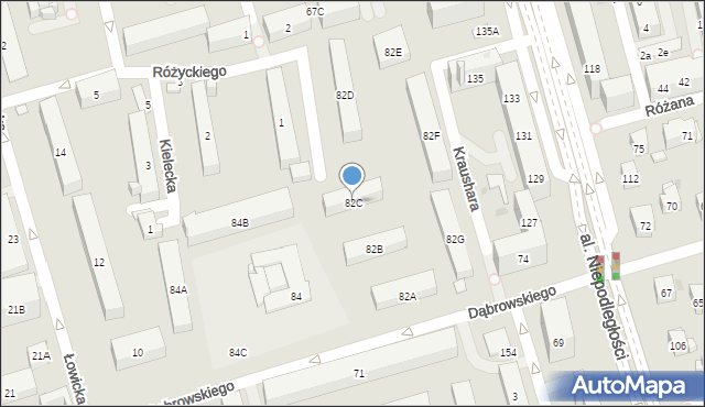 Warszawa, Dąbrowskiego Jarosława, gen., 82C, mapa Warszawy