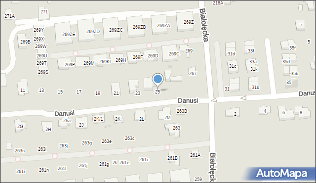 Warszawa, Danusi, 25, mapa Warszawy