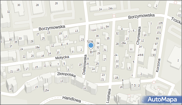 Warszawa, Dalanowska, 30, mapa Warszawy