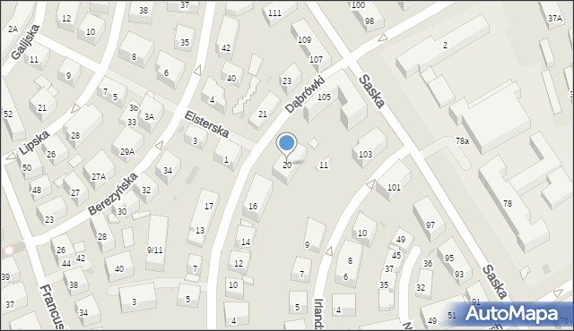 Warszawa, Dąbrówki, 20, mapa Warszawy