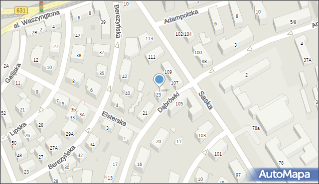 Warszawa, Dąbrówki, 23A, mapa Warszawy