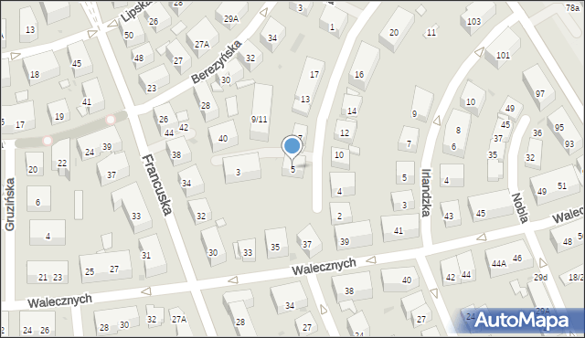 Warszawa, Dąbrówki, 5, mapa Warszawy