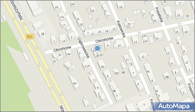 Warszawa, Dąbrowiecka, 10, mapa Warszawy