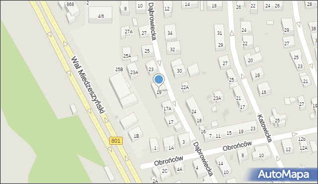 Warszawa, Dąbrowiecka, 19, mapa Warszawy