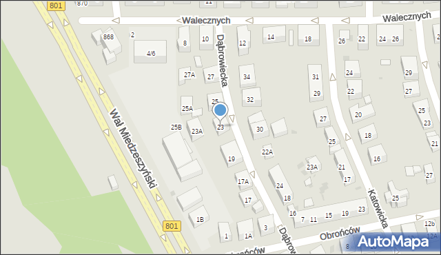 Warszawa, Dąbrowiecka, 23, mapa Warszawy