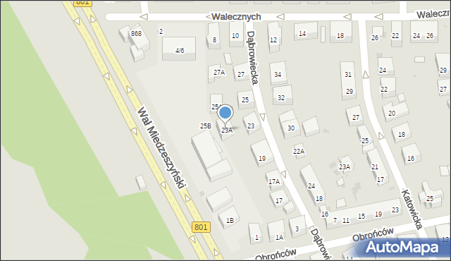 Warszawa, Dąbrowiecka, 23A, mapa Warszawy