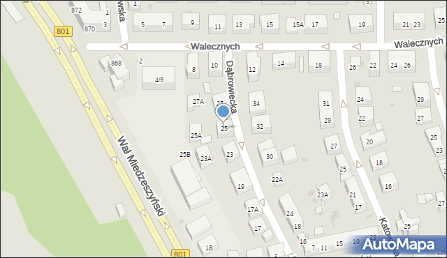 Warszawa, Dąbrowiecka, 25, mapa Warszawy