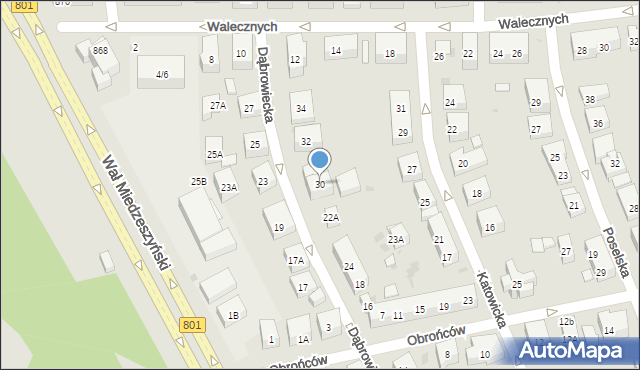 Warszawa, Dąbrowiecka, 30, mapa Warszawy