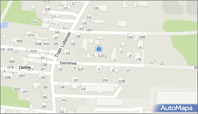Warszawa, Darniowa, 7, mapa Warszawy