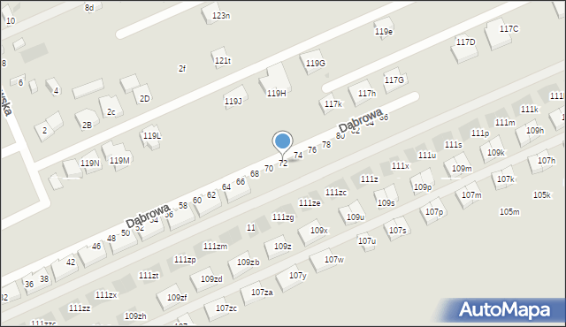 Warszawa, Dąbrowa, 72, mapa Warszawy