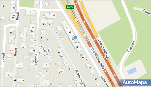 Warszawa, Dąbrowskiego Kazimierza, 22, mapa Warszawy