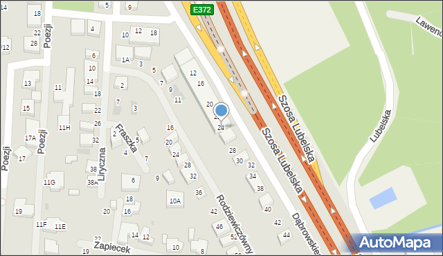 Warszawa, Dąbrowskiego Kazimierza, 24, mapa Warszawy