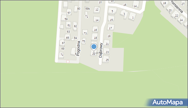 Warszawa, Dąbrowy, 22, mapa Warszawy
