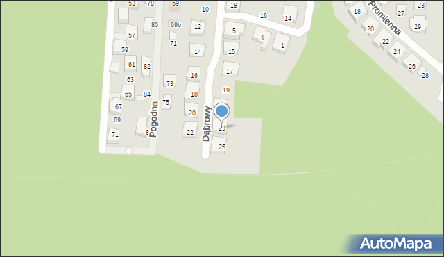 Warszawa, Dąbrowy, 23, mapa Warszawy