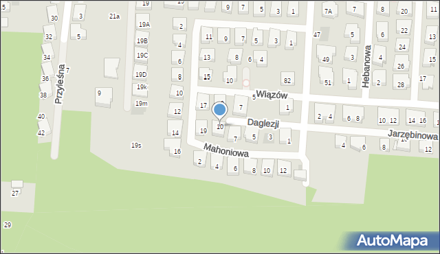 Warszawa, Daglezji, 9, mapa Warszawy