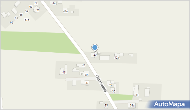 Wawelno, Dąbrowska, 42, mapa Wawelno