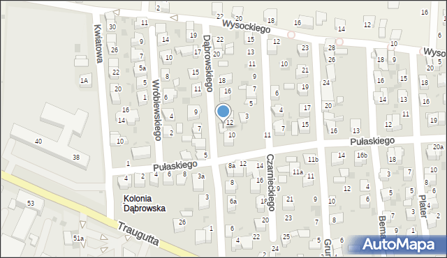 Wieluń, Dąbrowskiego Henryka, gen., 10A, mapa Wieluń
