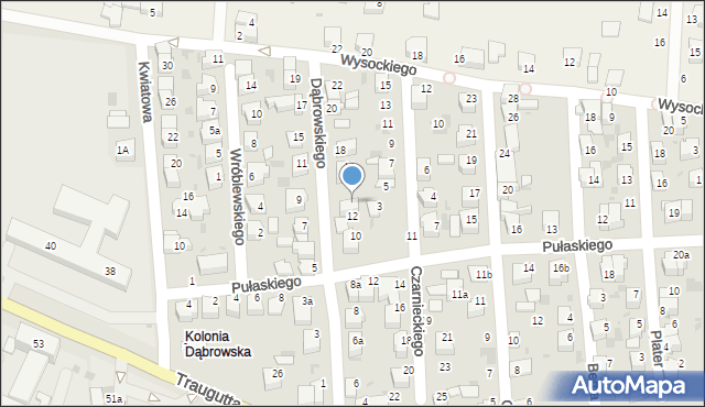 Wieluń, Dąbrowskiego Henryka, gen., 14, mapa Wieluń