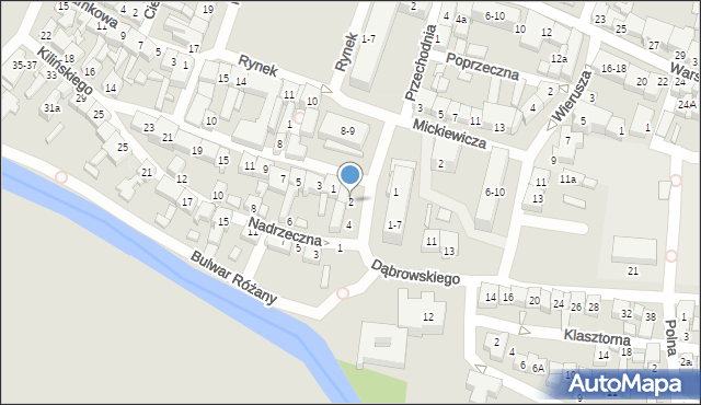 Wieruszów, Dąbrowskiego Jarosława, gen., 2, mapa Wieruszów