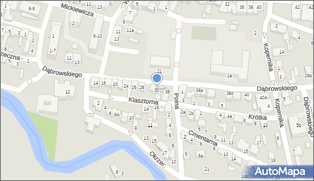 Wieruszów, Dąbrowskiego Jarosława, gen., 32, mapa Wieruszów